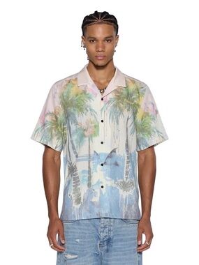 KSUBI Poolside Short Sleeve Tropical Button Down Shirt Short Sleeve Size S NWOT